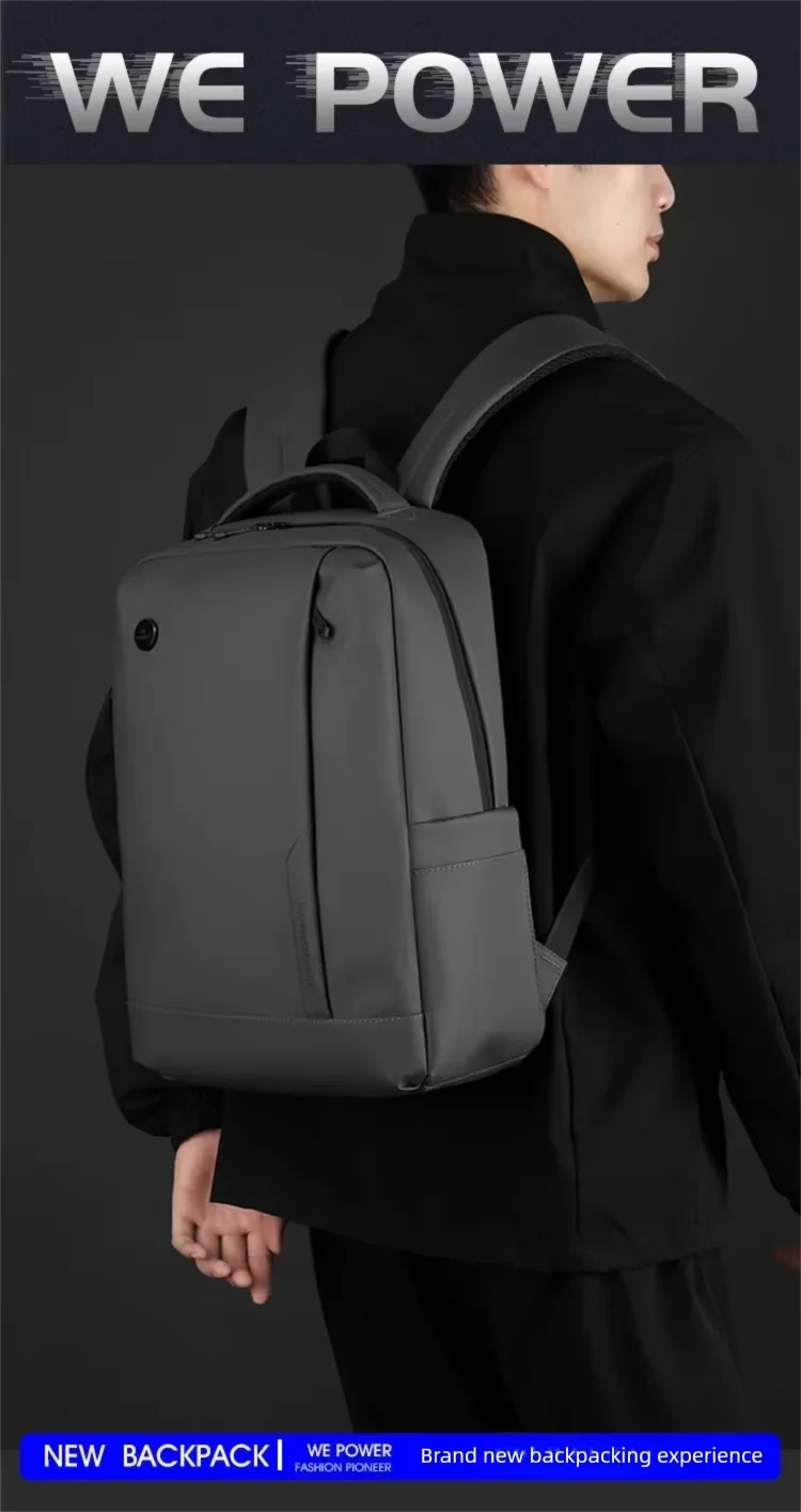 Business Water-Resistant Backpack for Men 14inch Laptop Bag Large Capacity Multi-Compartment Breathable Backpack Student Commuting Travel Bag in Black, Gray, and Blue