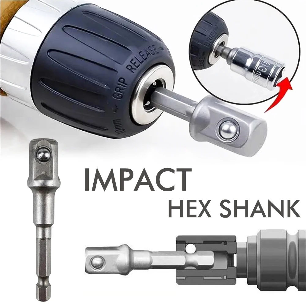 Scissor Jack Drill Adapter 1/2 Inch Automotive Scissor Jack Adapter Drive Impact Wrench Jack Shear Adapter Steel Ball Joint Rod