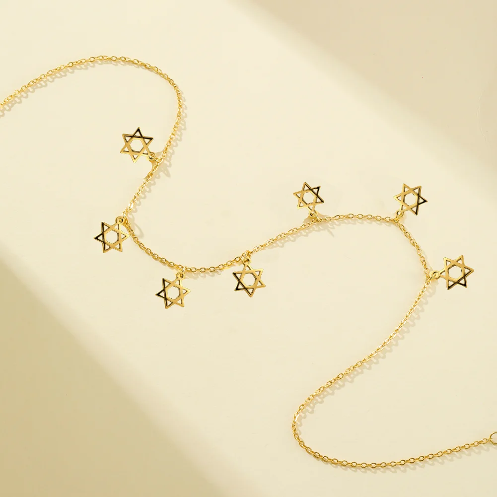 Star of David Charm Necklace Jewish Magen David Pendant Judaica Amulet Religious Symbol Lucky Protection Jewelry for Women