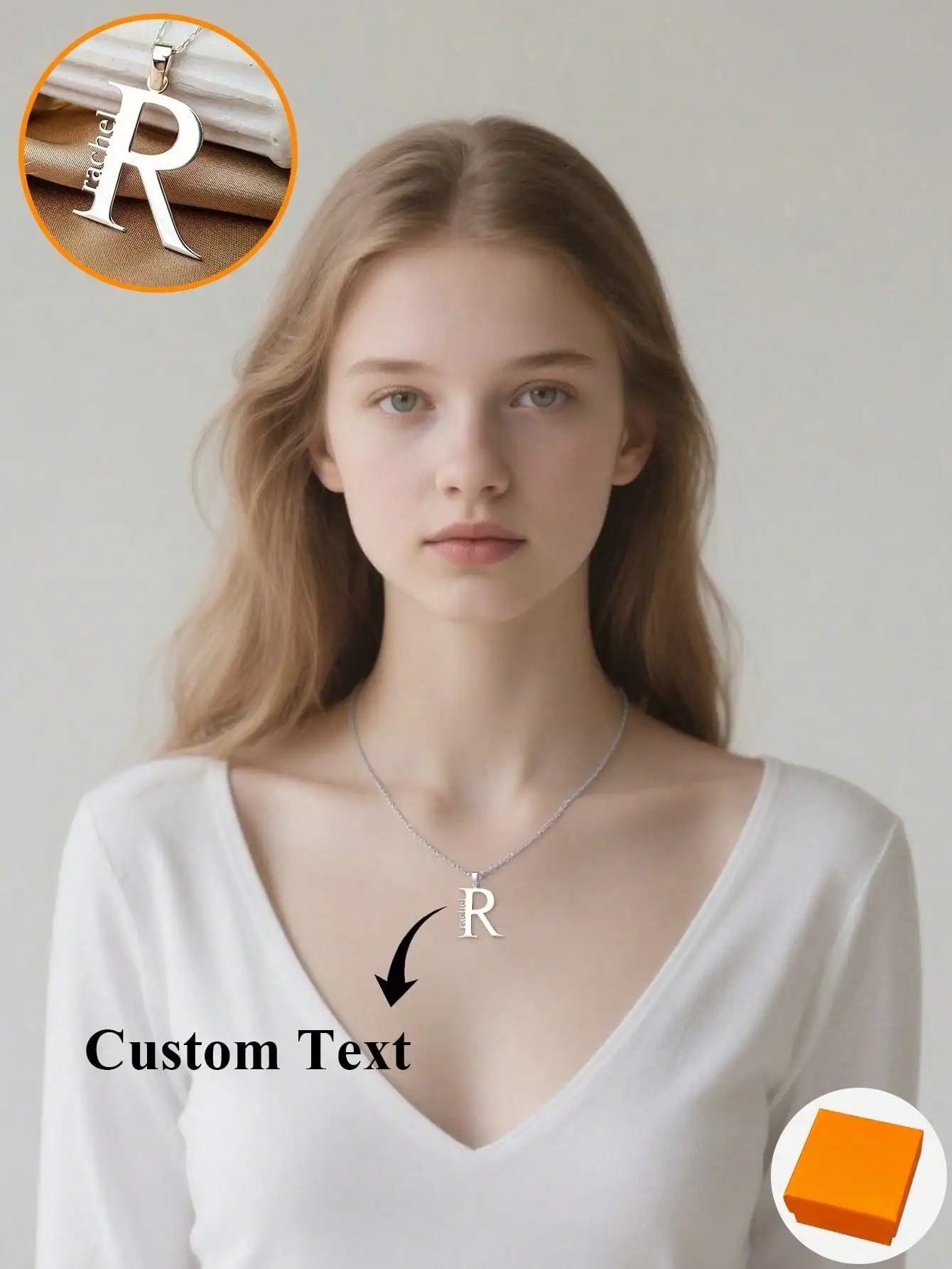 [Custom] melon buckle necklace minimalist capital initials side name necklace, custom jewelry gift, suitable for daily wear