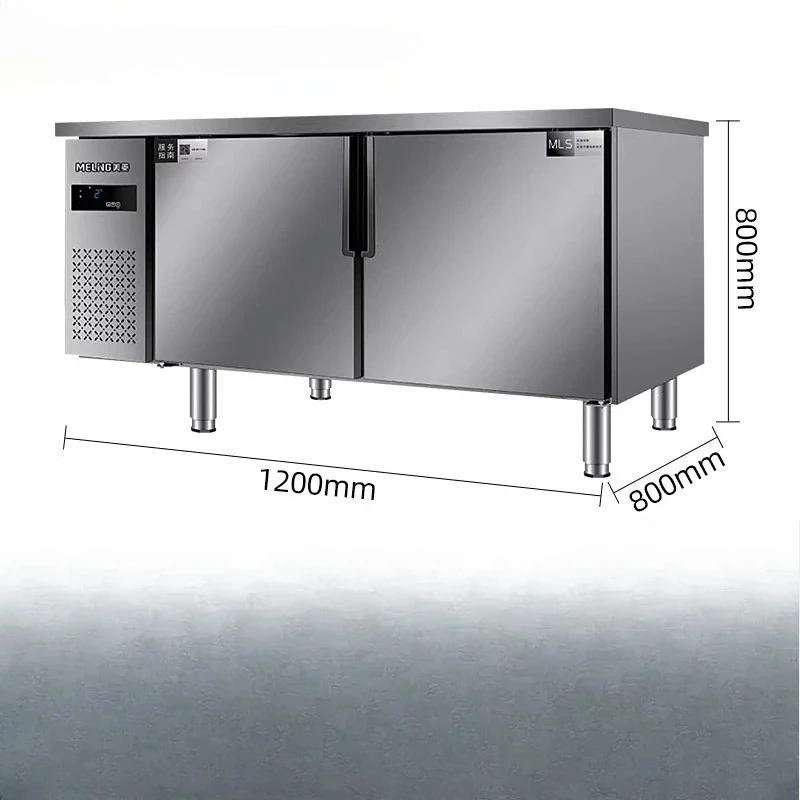 Commercial Stainless Steel Refrigerated Workbench Freezer All-copper Tube Fresh-Keeping Console Freezer for Kitchen Restaurant