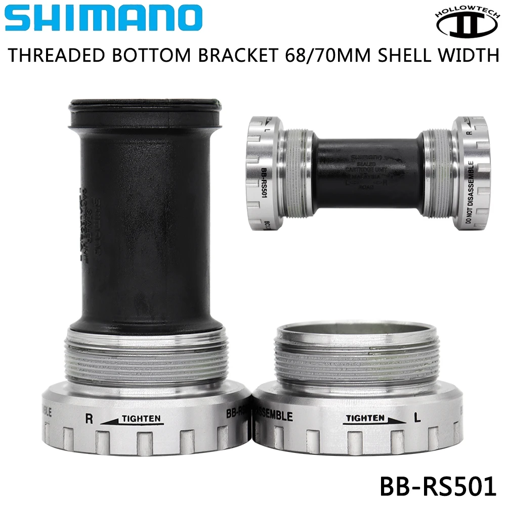 SHIMANO TIAGRA braket bawah sepeda, BB-RS501 braket bawah sepeda jalan 68/70mm lebar cangkang HOLLOWTECH RS501 bagian bawah asli