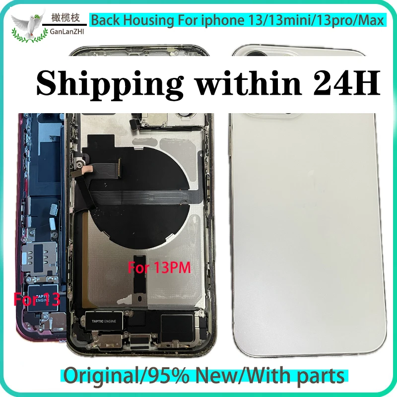 

Back Housing For iPhone 13 13Pro Max Battery Rear Cover, Middle Frame Replacement, Rear Door with Full Assembly + SIM Tray