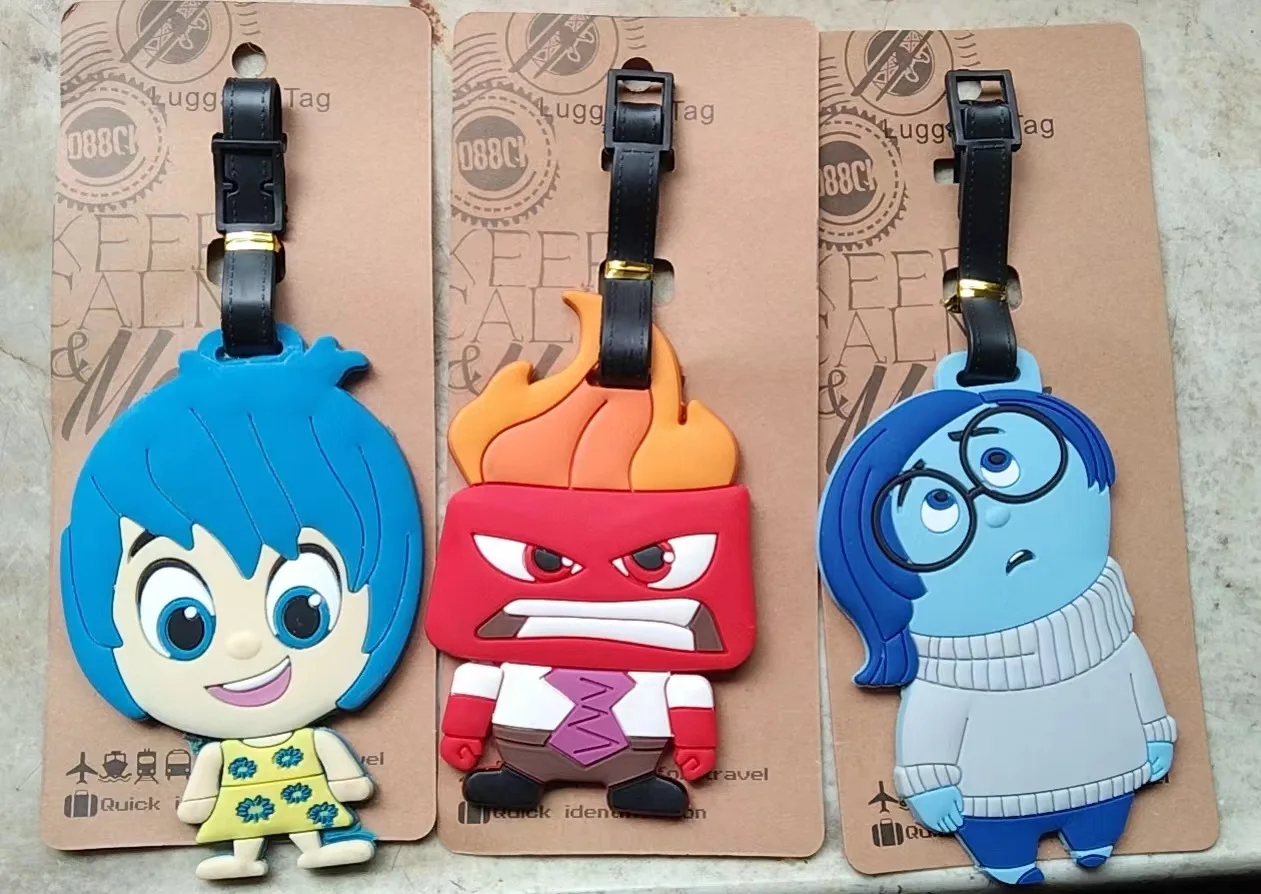 Disney Inside Out 2 Luggage Bag Tags Anime Kawaii Cute Baggage Box Pendant Label Signboard Boarding Pass Travel Accessories Gift