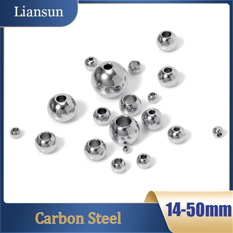 

1-20pcs Through-Hole Steel Balls 14/15/16/18/20/25-50mm Unthreaded Through Hole Steel Beads for Earrings Jewelry Making DIY