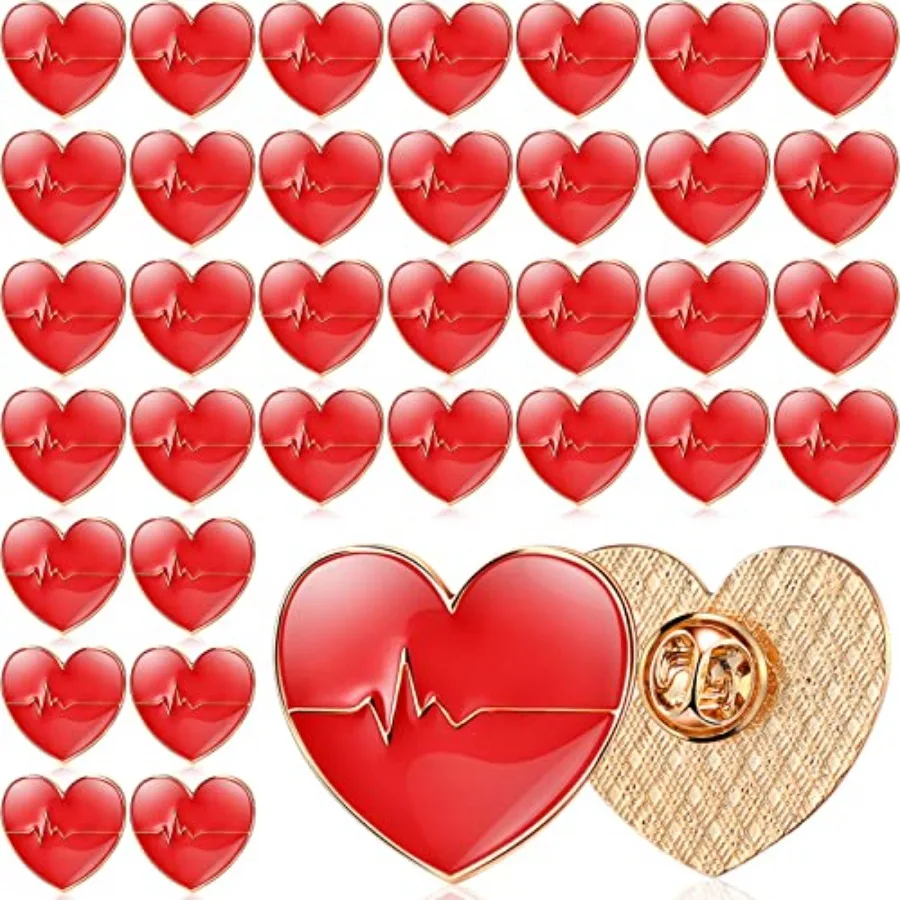 

Bucherry Heart Pins Lapel Bulk Disease Brooch Pins for Nurses Assistant CNA doctor Week Appreciate Medical Worker Gift Heart Lo
