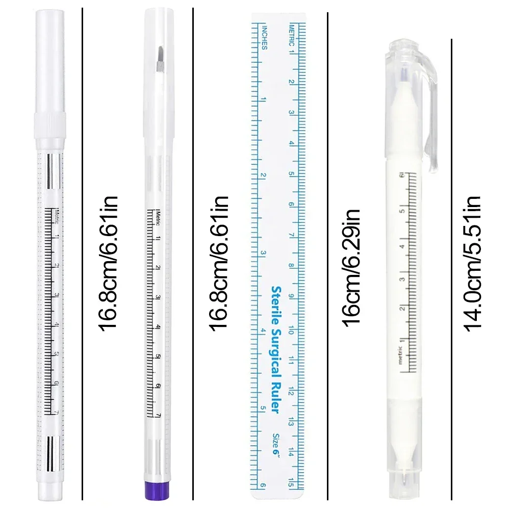 1Pcs Surgical Skin Marker Eyebrow Tattoo Pen Eye Brow Pencil With Measuring Ruler Microblading Pen Permanent Makeup Accesories