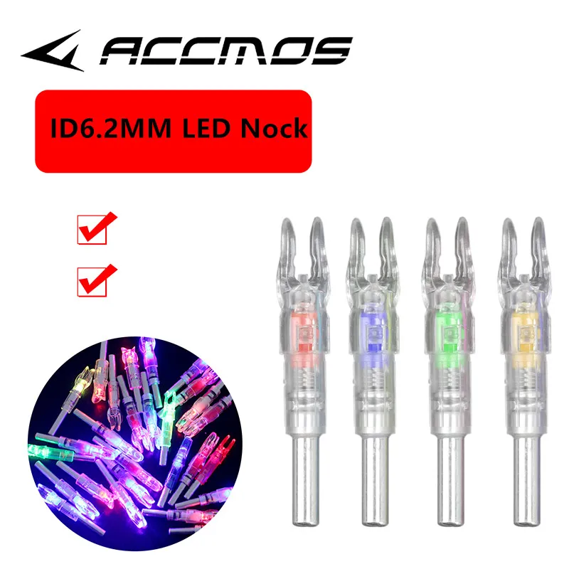 

3/6pcs Automatically Lighted Bow String Activated LED Nock For ID 6.2mm Archery Arrow Accessory