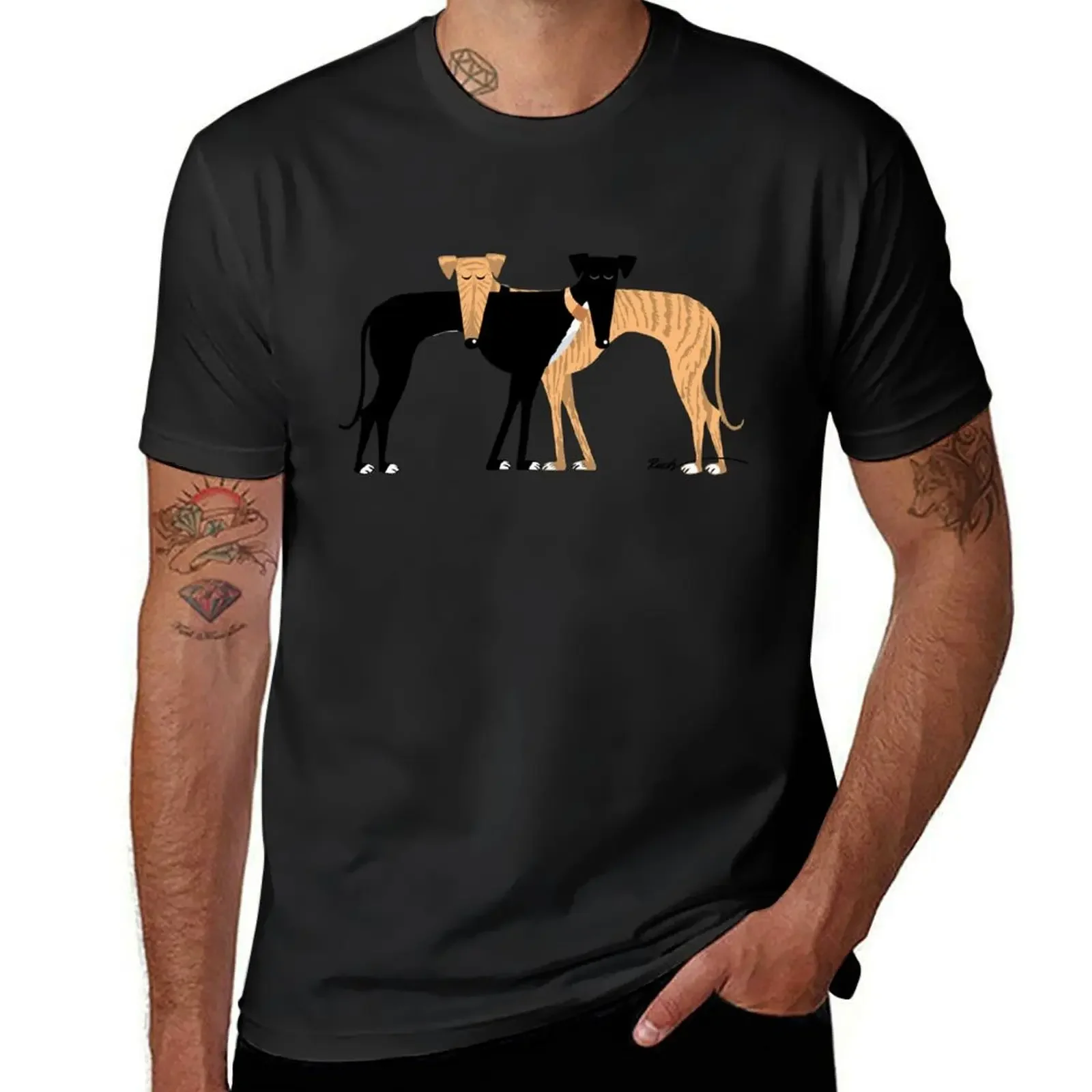 

Head Rest Brindle Hound: T-Shirt anime cute clothes sports fans tops t shirts for men graphic