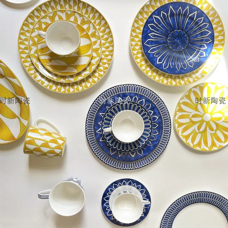 

Бытовой керамический чайник, кофейная кружка, набор тарелок, практичная посуда, идеально подходит для ежедневного завтрака, чая, кофе, дома