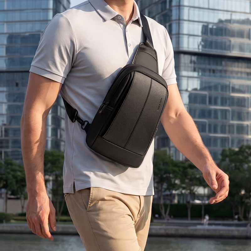 Mark Ryden Men's Crossbody Bag Chest Bag Large-Capacity Shoulder Bag Multifunctional Casual Backpack