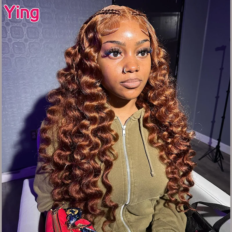 

Ying Chocolate Brown Colored Curly Wave 13x6 Lace Front Wig 13x4 Lace Front Wig PrePlucked With Baby Hair Remy 12A 5x5 Lace Wig