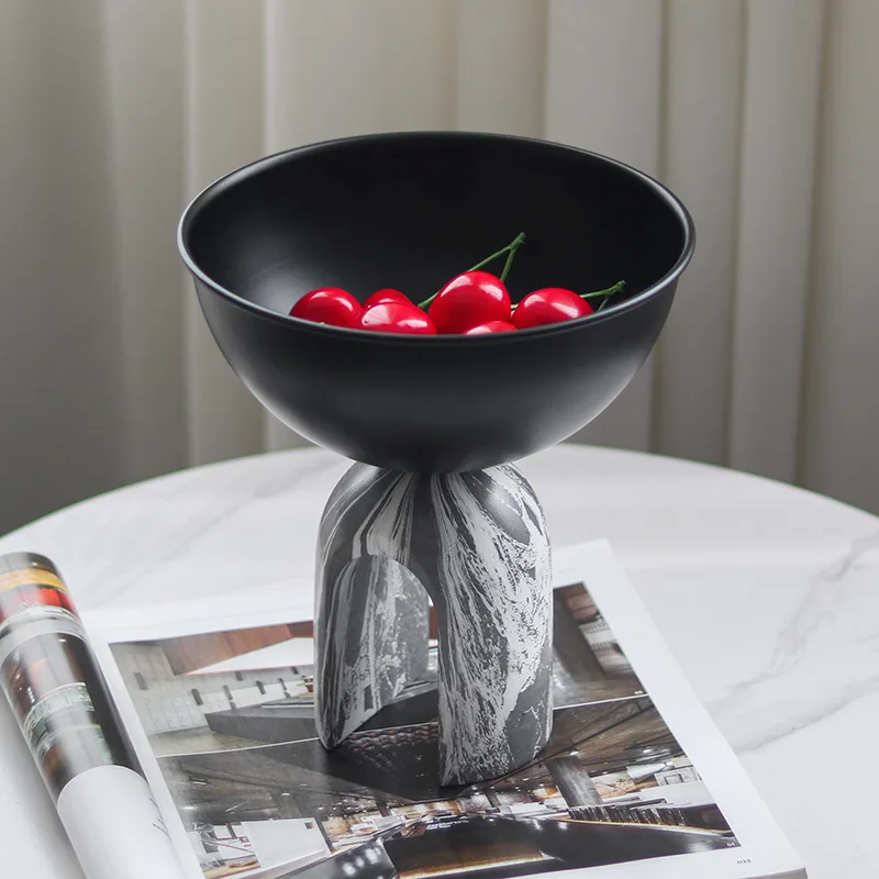 

Geometric Arch High Foot Fruit Tray, Desktop Ornament, Metal Tray, Snacks, Nut Bowl, Home Living Room Decoration Ornament