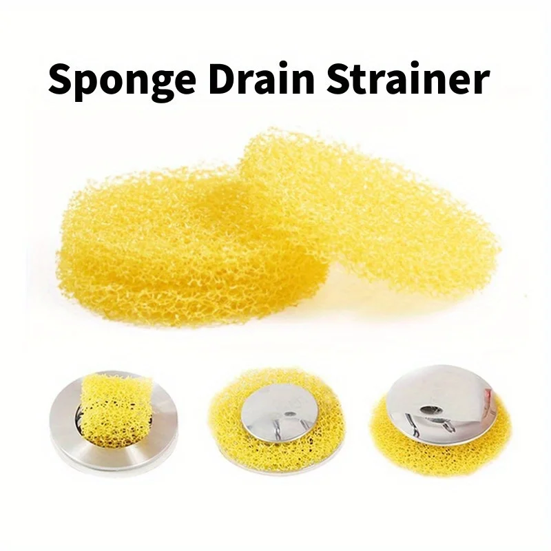 3 Sizes Sink Hair Catcher Sponges - Anti-Clogging Strainer Accessories for Kitchen & Bathroom, Bathtub & Shower Use, Easy