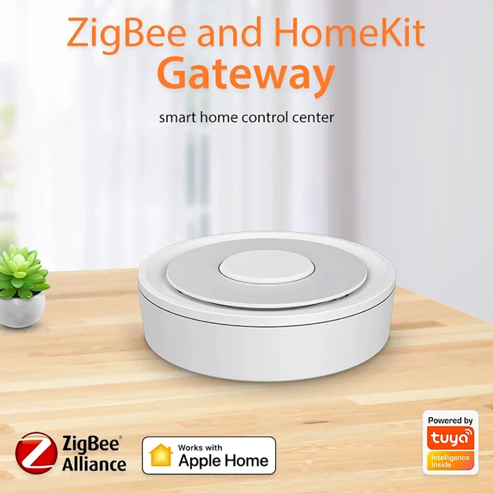 2 in 1 HomeKit Tuya Wire ZigBee Gateway Hub Smart Home Bridge Remote Control Works with Apple HomeKit Or Tuya Smart APP