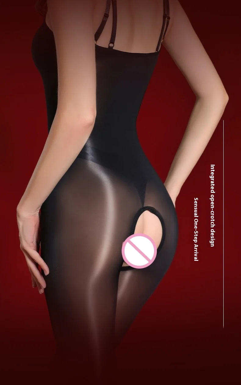 Meias de uma peça suspensórios sem costura meia-calça de corpo inteiro sexy virilha aberta sexo preto seda meias de alta elasticidade
