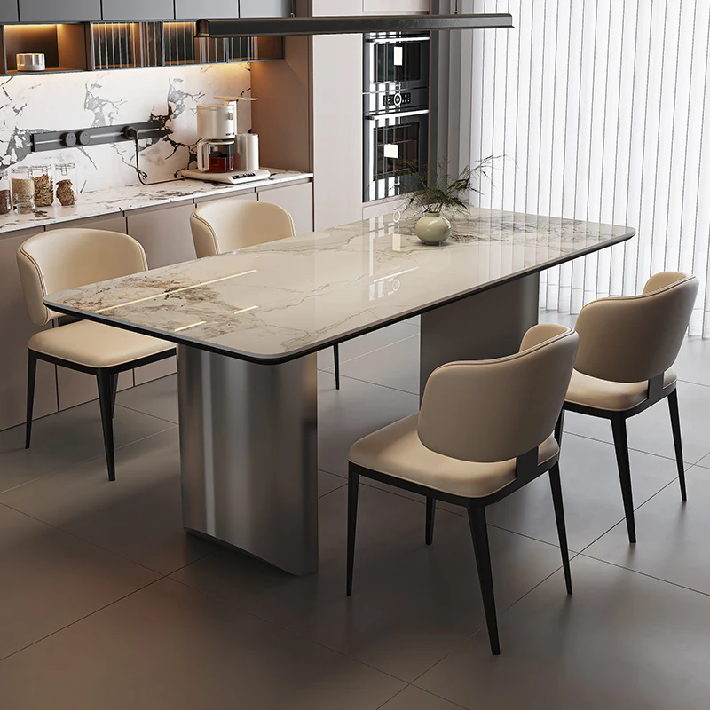 Party Items Dining Tables Chairs White Italian Expandable Nordic Dining Tables Luxury Modern Mesas Comedor Furniture For Home