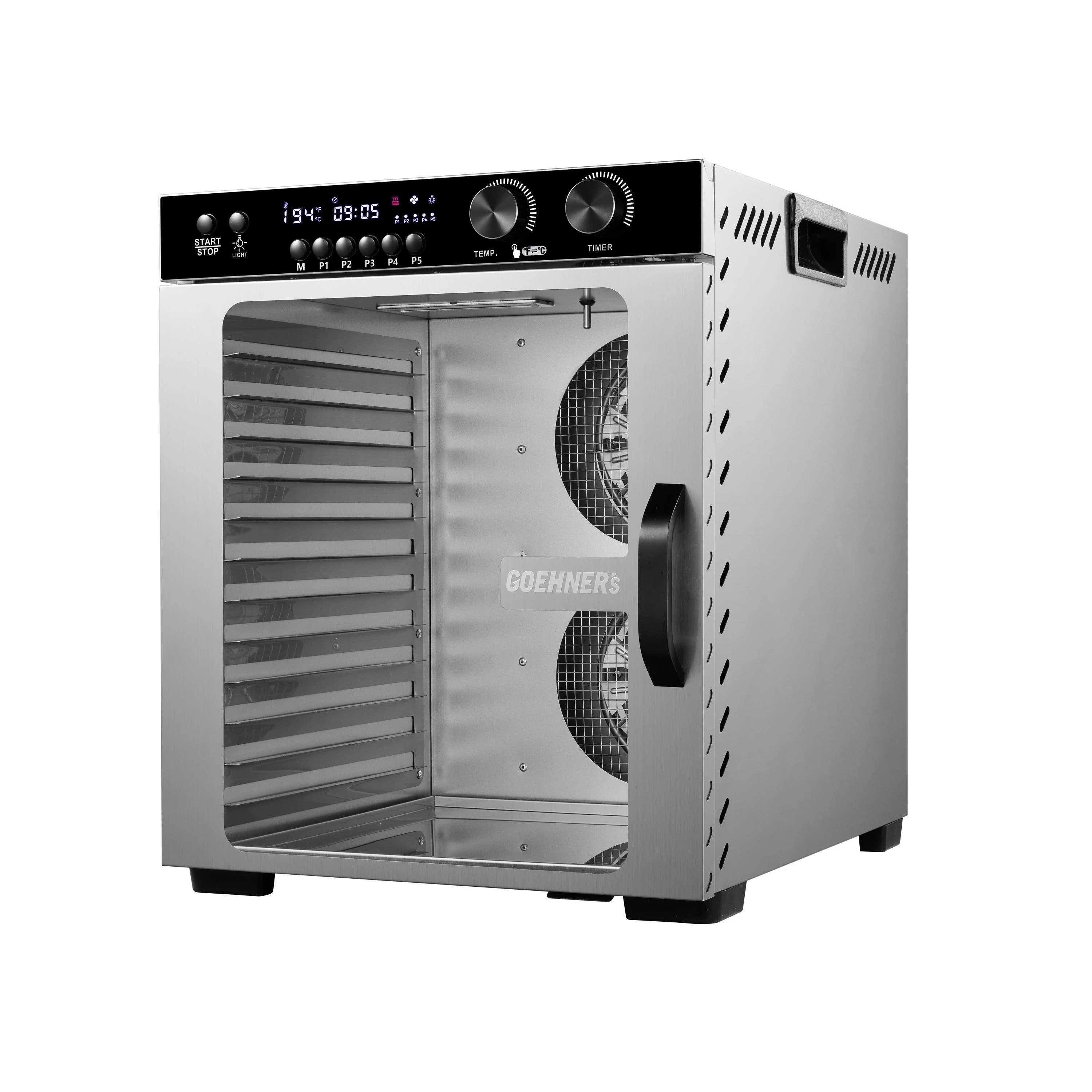 OEM Manufacturer 12-Tray Stainless Steel Digital Food Dehydrator Machine with Temperature Control for Fruit Vegetables Home Use