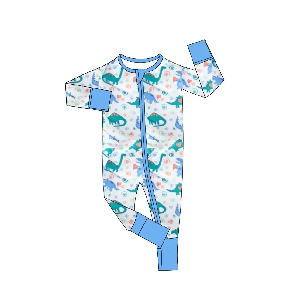 Barboteuse à manches longues avec impression de dessin animé pour enfants, vêtements pour bébés, boutique pour garçons et filles, vente en gros