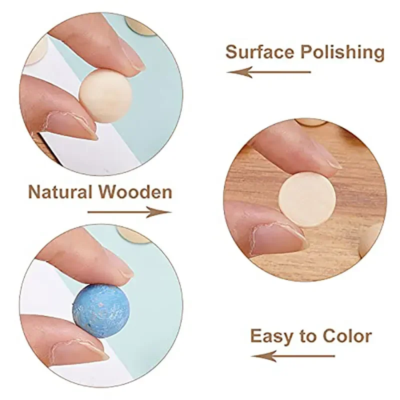 Half Wood Balls Bead Unfinished Natural Split Wood Beads Round Wood Balls Beads DIY Kids Arts and Craft Accessories Decoration