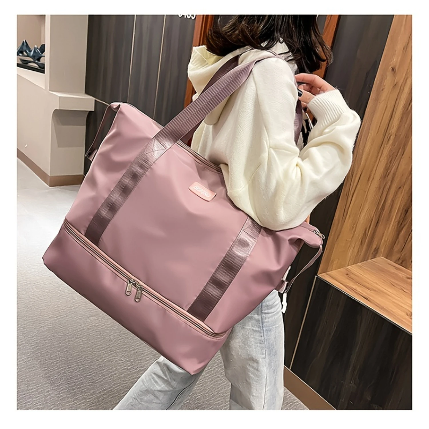 

Sports Tote Gym Bag, Travel Duffel Bag With Dry And Warm Separation, Shoulder Weekender Overnight Bag For Women, Large Capacity
