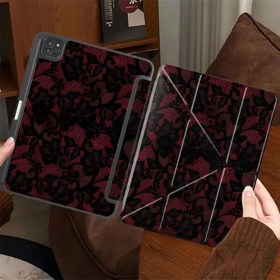 Holder Cover Tablet Case For iPad Pro 11th 10th 9th 8th 7th 12.9inch Pro 2025 Air 4 5 M3 M2 M4 11inch Mini 6 7 Sexy Lace