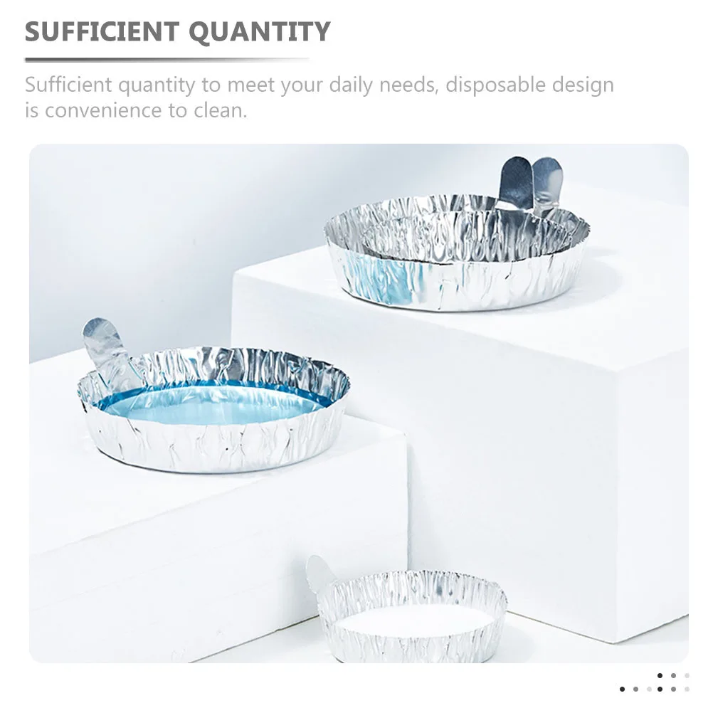 

50 Pcs Weighing Dish 77x70x18mm 60ml Aluminum Foil Tray Laboratory Sample Boats Powder Containers Storage Drying Evaporating