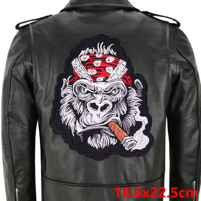 Large Punk Rock Patch Iron On Patches On Jacket Motorcycle Biker Embroidered Patches For Leather Jacket DIY Sewing/Fusible Badge