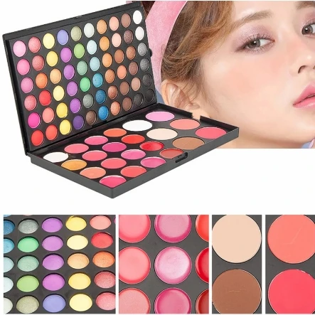 Kit de maquillaje multifunción de 82 colores, caja completa de sombra de ojos en polvo, colorete, lápiz labial, maquillaje para mujeres principiantes, paleta portátil de viaje