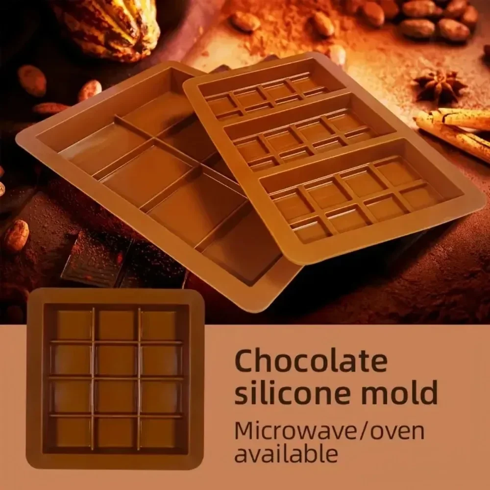8/12/24 Cells Chocolate Mold DIY Chocolate Bar Silicone Mold for Chocolate Bar Pistachio Candy Bar Mold Handmade Gift