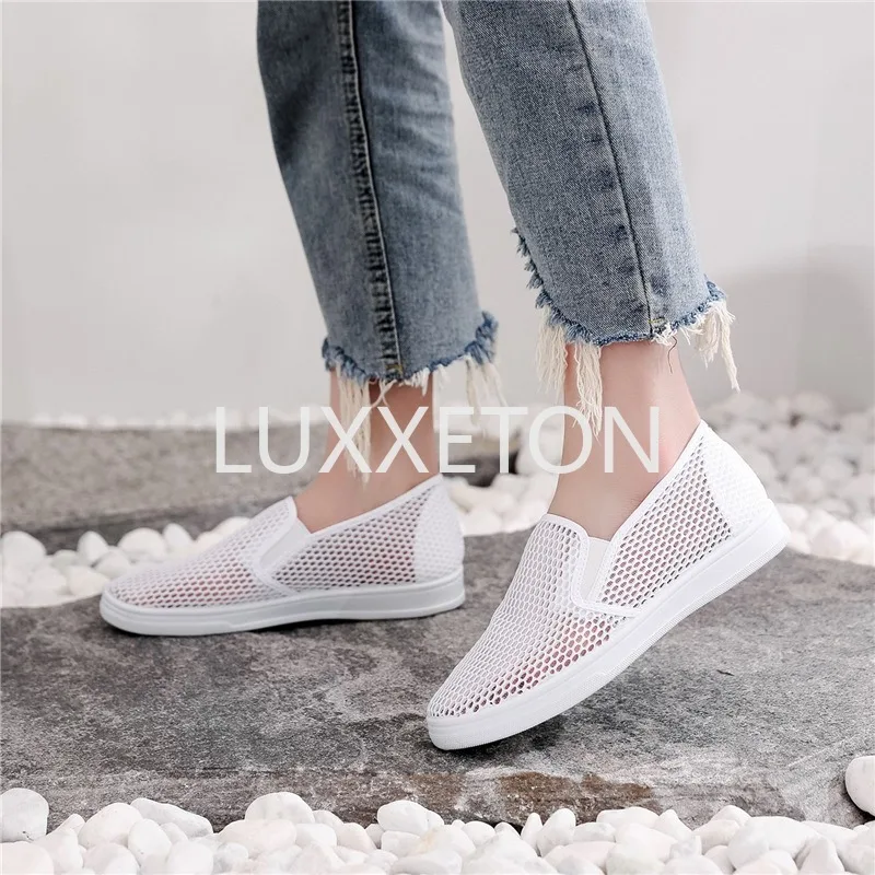 Spring/Summer Korean version Womens Shoes Mesh Breathable Leisure Walking Fashion Anti slip Lightweight Shallow Mouth Flat Shoes