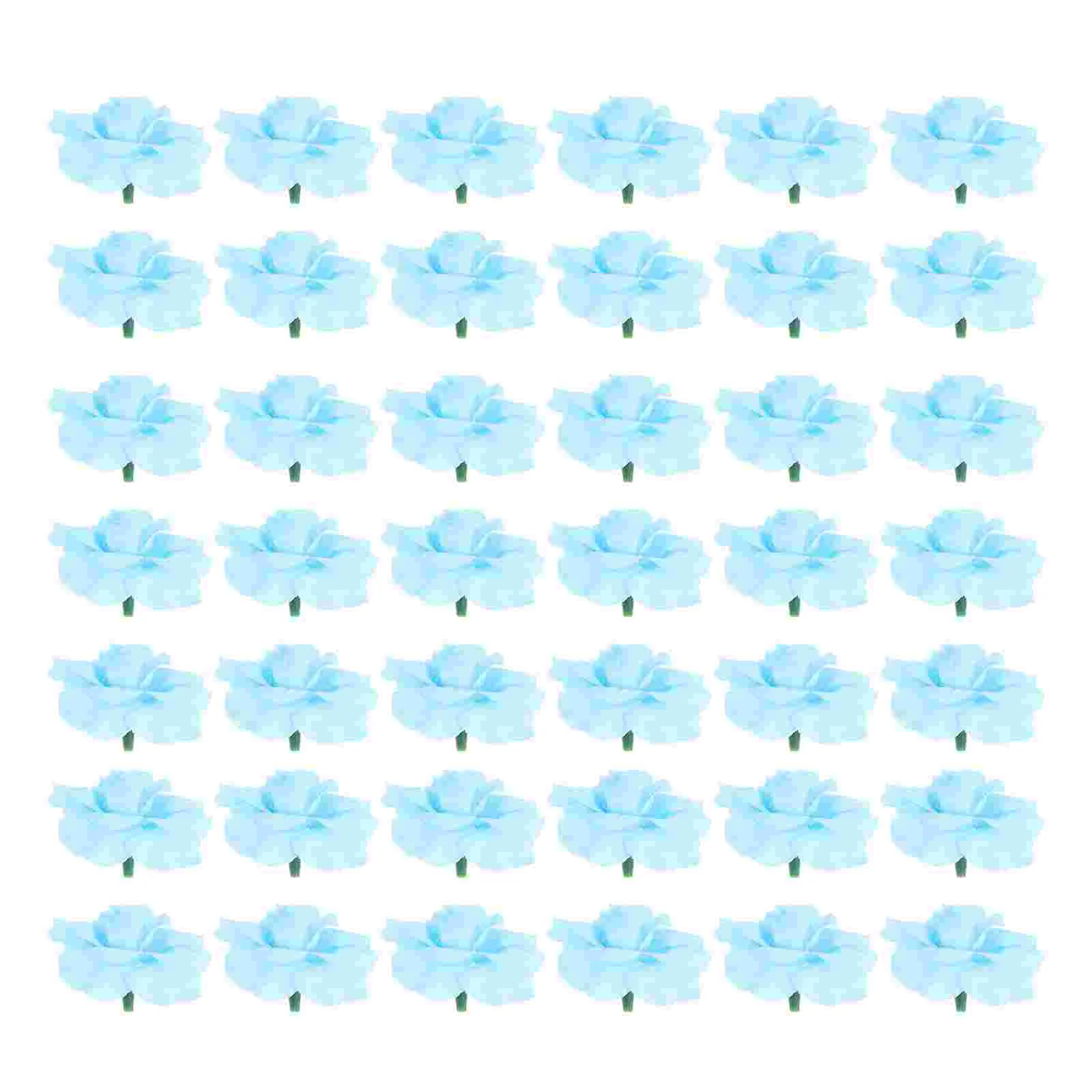 

50pcs Artificial Faux Silk Stapelia Flower Heads (Light Blue) Flowers Heads Artificial flower heads