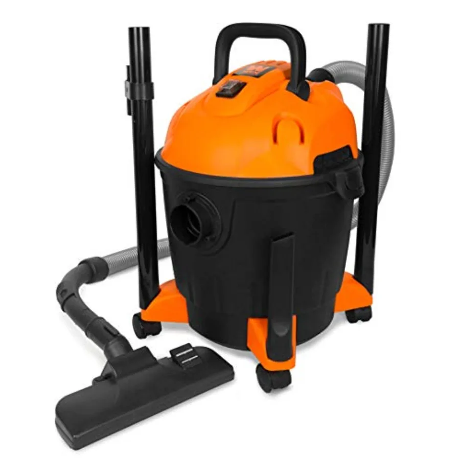 

Portable HEPA Wet/Dry Shop Vacuum and Blower 10-Amp 5-Gallon with 0.3-Micron Filter Hose and Accessories Orange