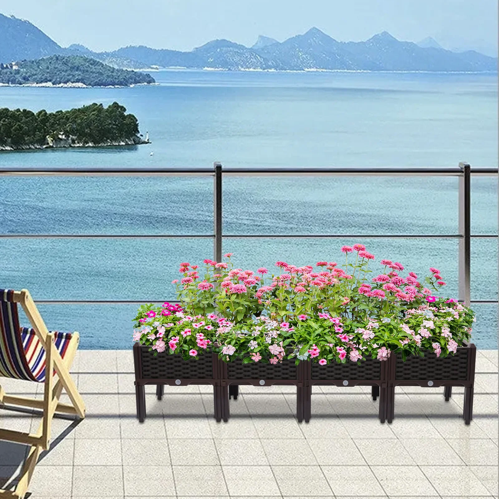 صندوق زراعة سرير الحديقة المرتفع في الهواء الطلق مع أرجل للخضراوات/الزهرة