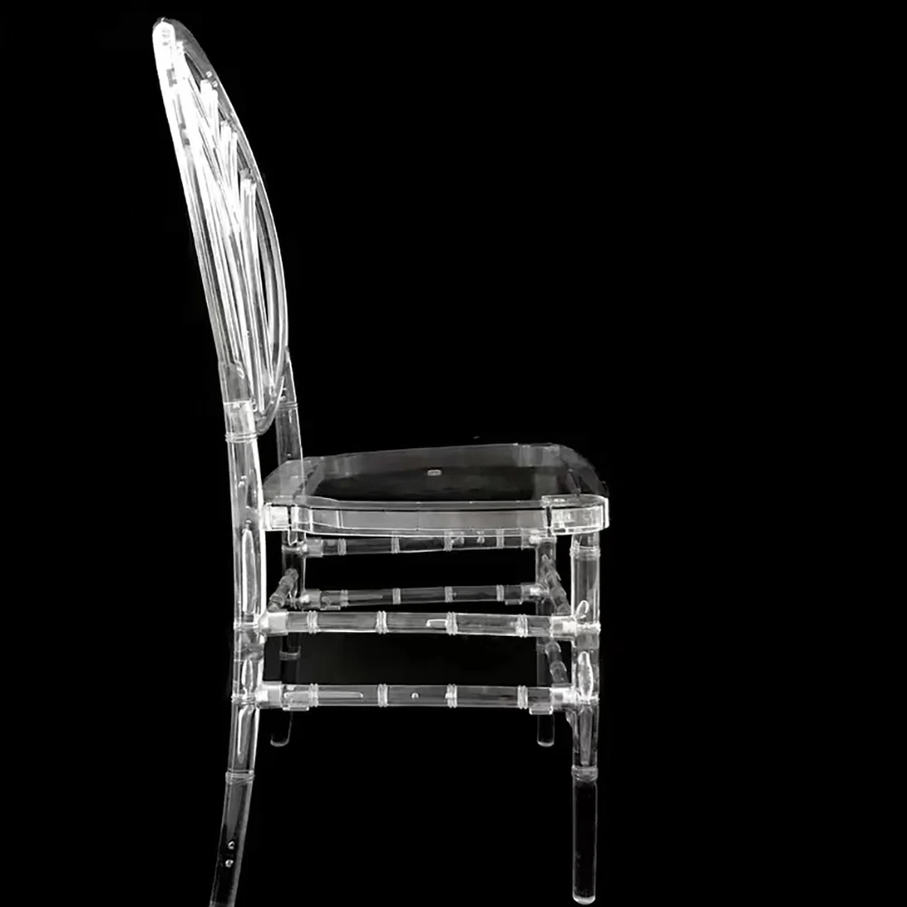Wholesale flower round back design transparent acrylic phoenix chairs for wedding room and events