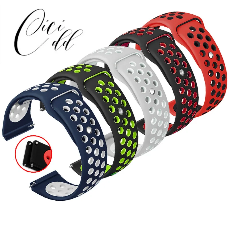 

CICIDD Silicone Watchband Universal Band Black Red White Blue Sports Diving Rubber Men's Watch Chain 19 20 21 22mm