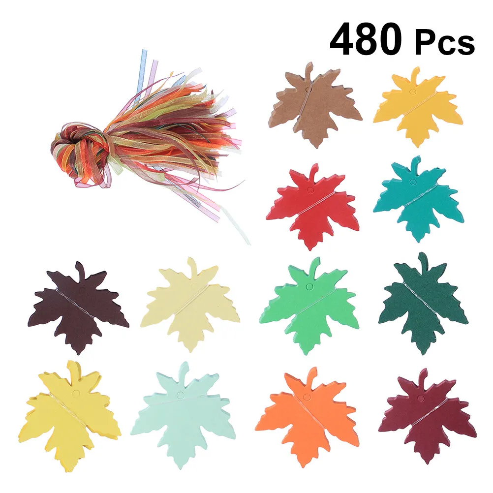 240Pcs Kraft Paper Maple Leaf Tags Realistic Texture for DIY Craft Projects Gift Packaging Cupcake Toppers Thank You Cards Decor