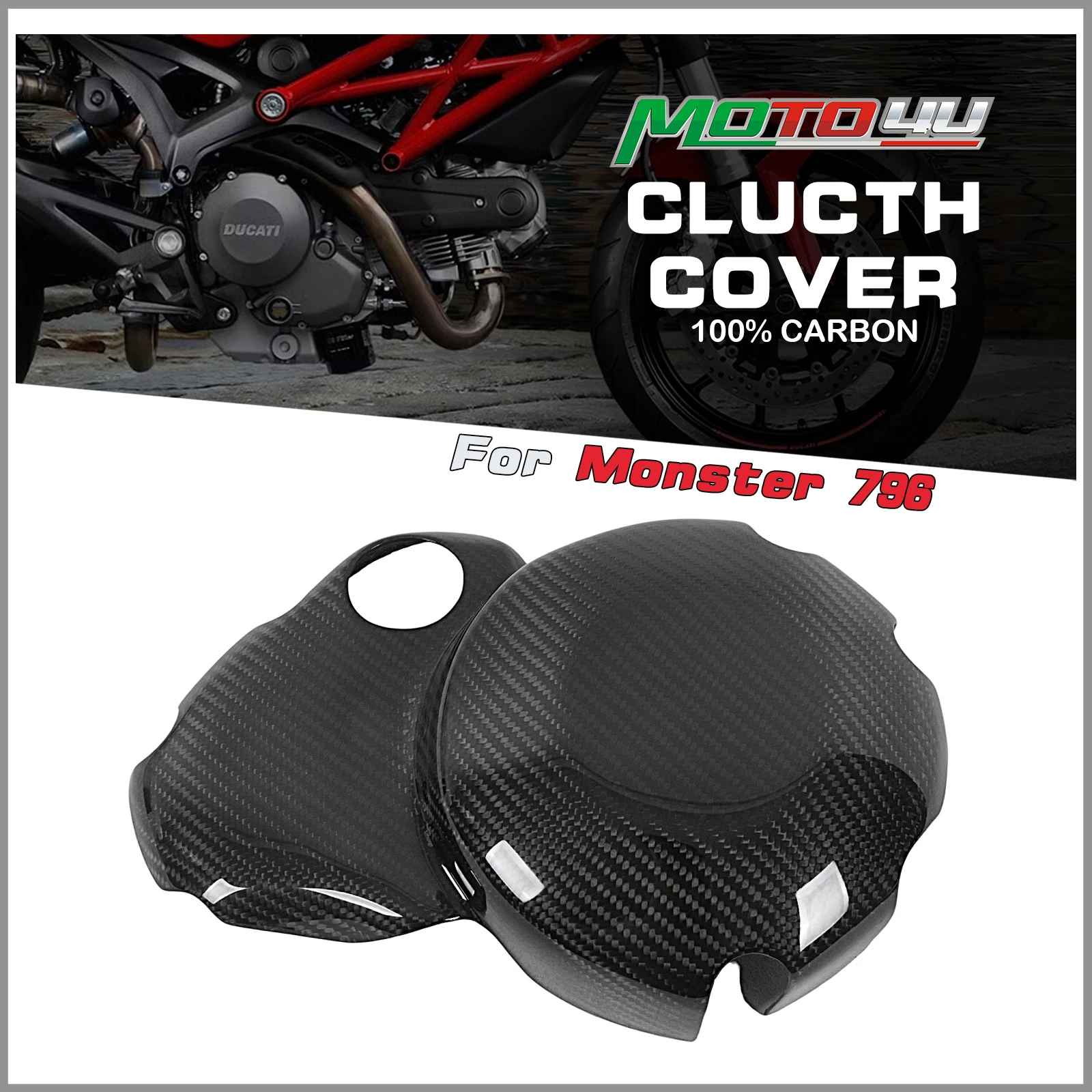 

For Ducati Monster 696 796 1200R 1100 Multistrada 1200 100% Carbon Fiber Wet Clutch Cover Engine Guard Motorcycle Accessories
