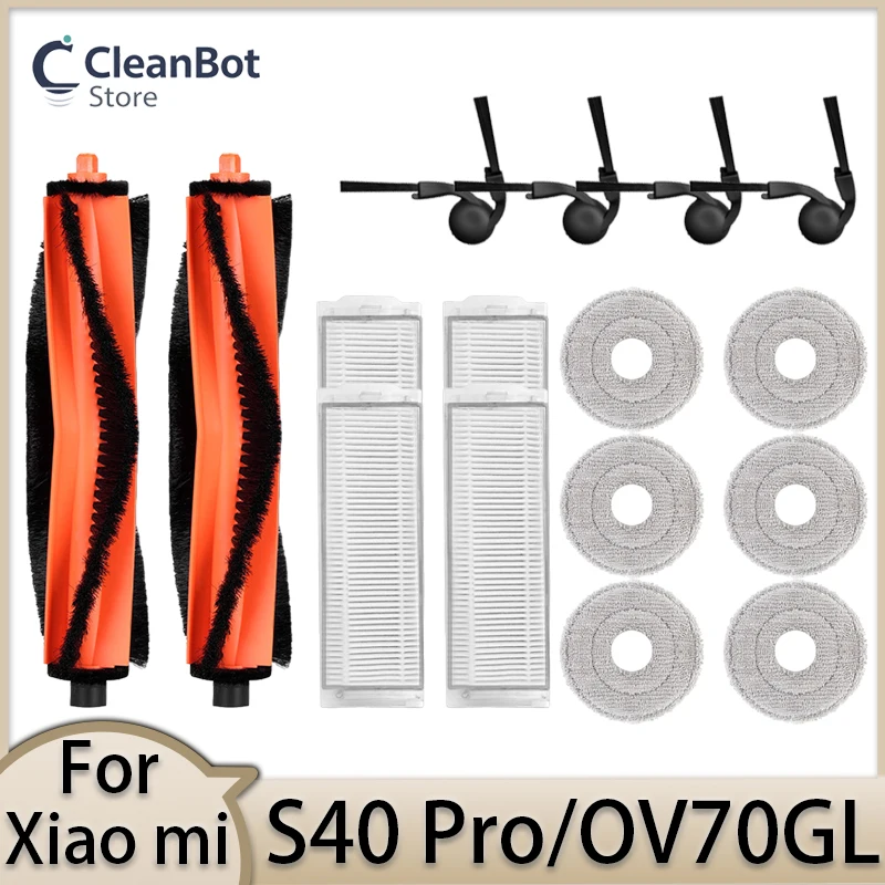 

For Xiaomi S40 Pro/OV70GL Robot Vacuum Cleaner Accessories Main Brush Side Brush HEPA Filter Mop Cloths Spare Parts
