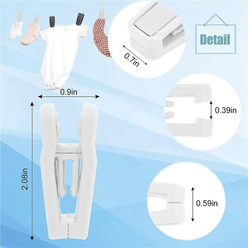 F-F 100X Plastic Hanger Clips For Baby Clothes, Strong Plastic Clips For Hangers, Multi-Purpose Hanger Clips