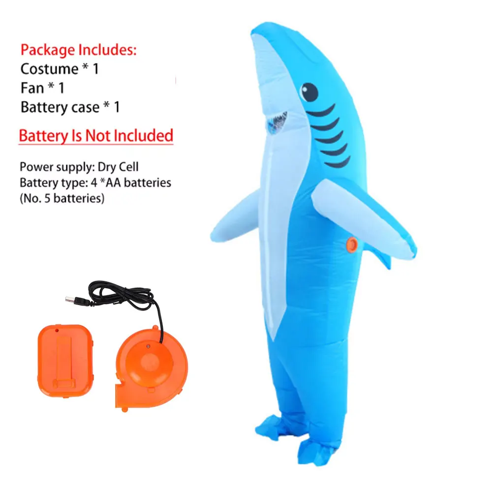 Halloween Ocean Animals Shark Inflatable Suit Cosplay Performance Costume Festival Party Amusement Park Wear Cartoon Dress Up view 2