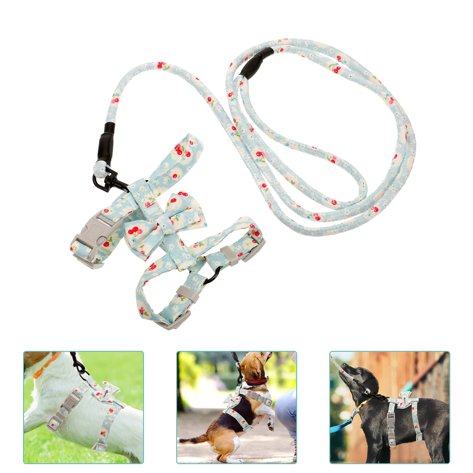 

Pet Harness Dog Leads Belt Adjustable Small Floral Collar Chest Strap for Puppy Dogs Durable Safe Outdoor Walking Sports Pet