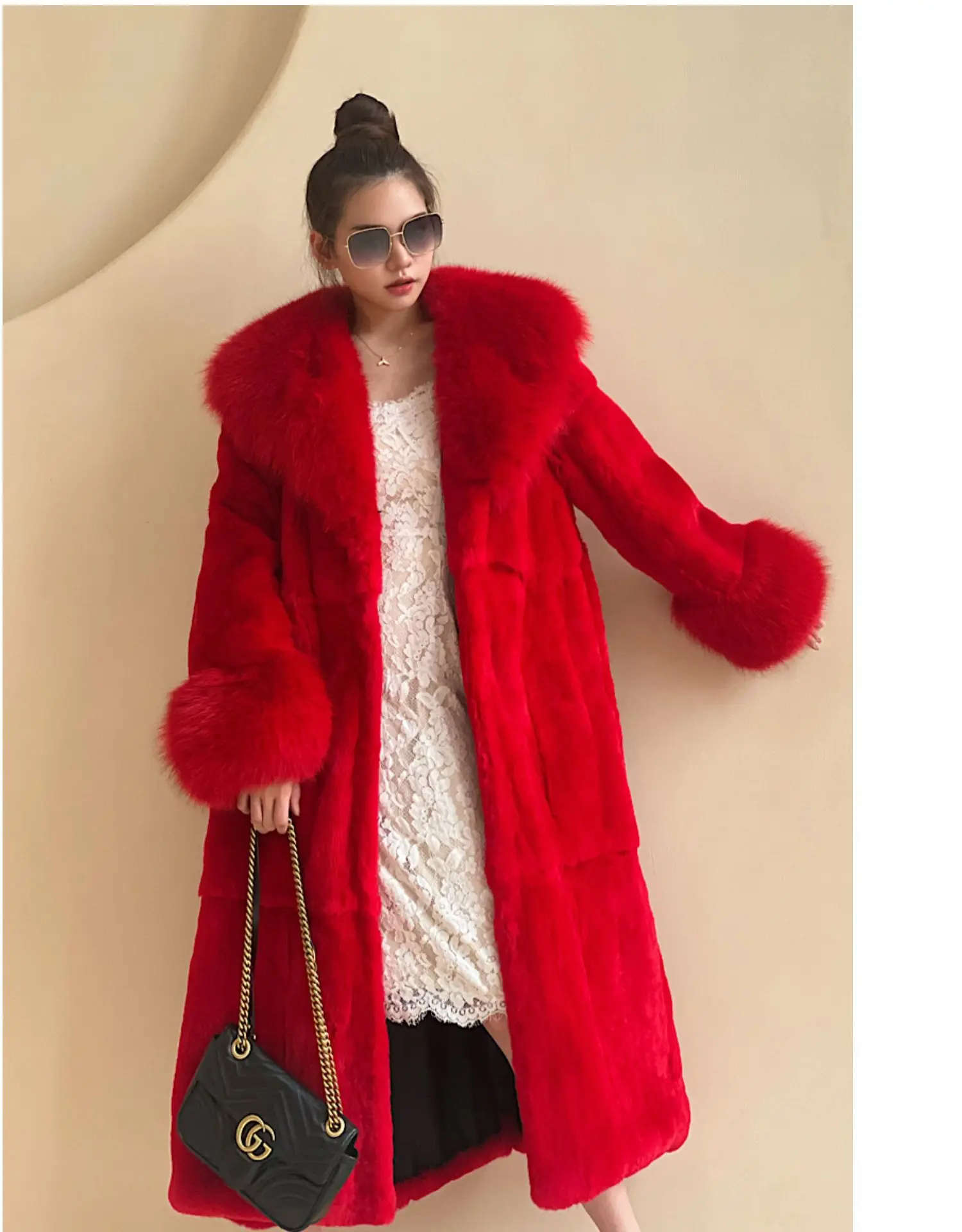 Women's Parker Winter Fur Warm Large Size Solid Color Fur & Faux Fur Women New Casual Long Sleeve Temperament Women Fur Coat Y72