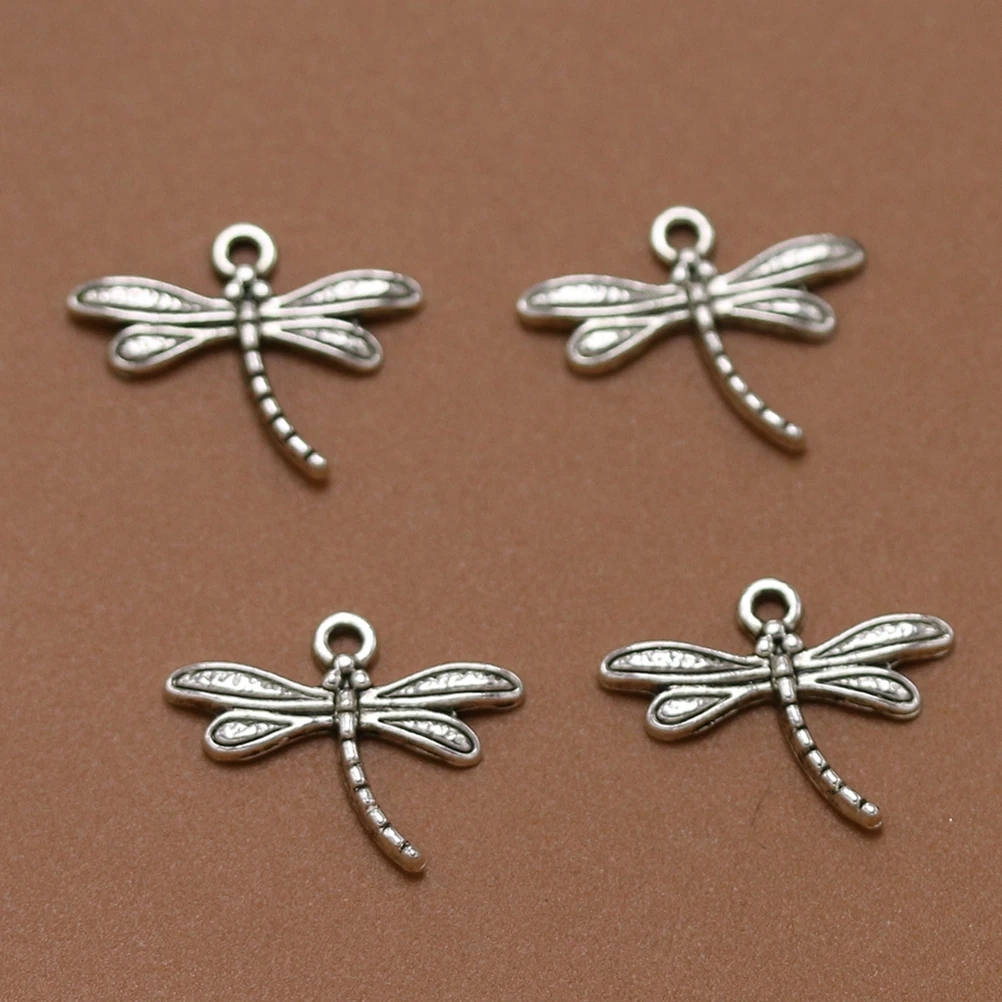 

100 Pcs Alloy Dragonfly Jewelry Keychain Charm Necklace Pendant Charms for Making Metal