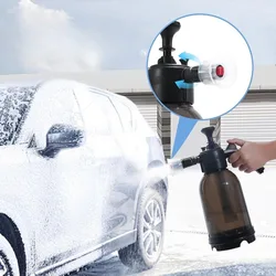 Hand Pump Foam Sprayer,Car Wash Foam Sprayer,2 Liter Durable Sprayer Bottle with Two Nozzles Options for Car Wash