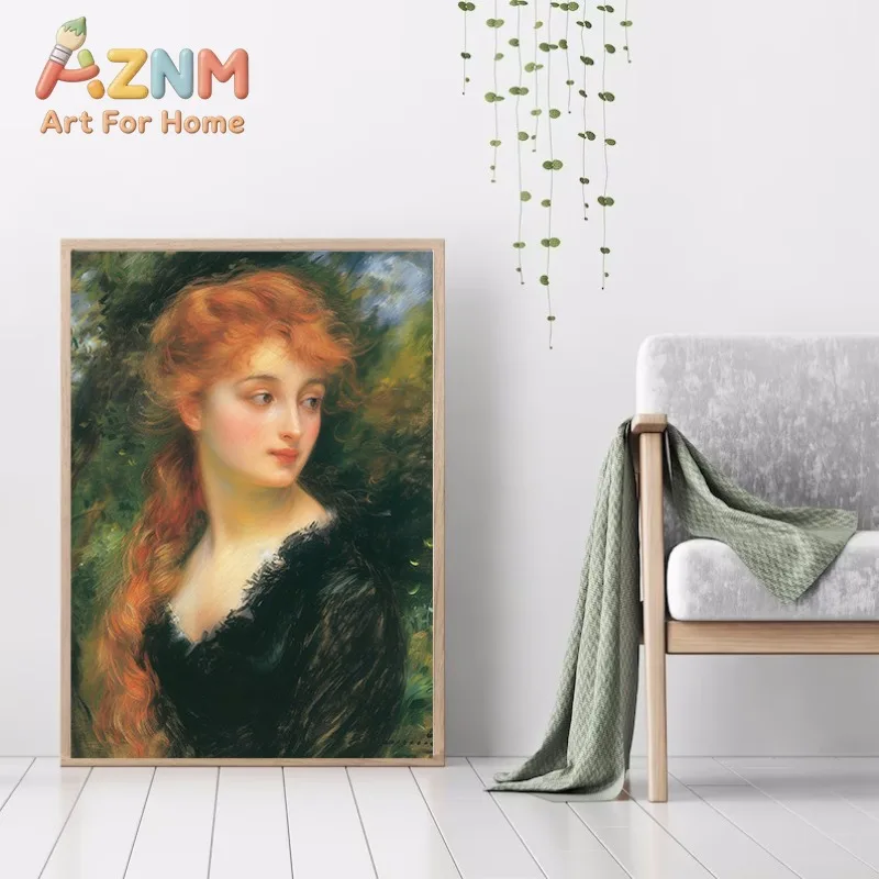 1pc framless Canvas Painting Black People Gentleman Portrait Poster Woman with Pearl Necklace Reading Canvas Painting Prints for