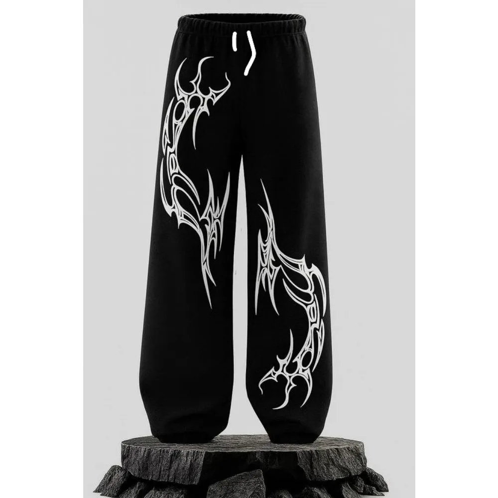 Gothic Street Style Men's and Women's Casual Sports Summer New Campus Fashion Essential Trend Printed Oversized Loose Pants