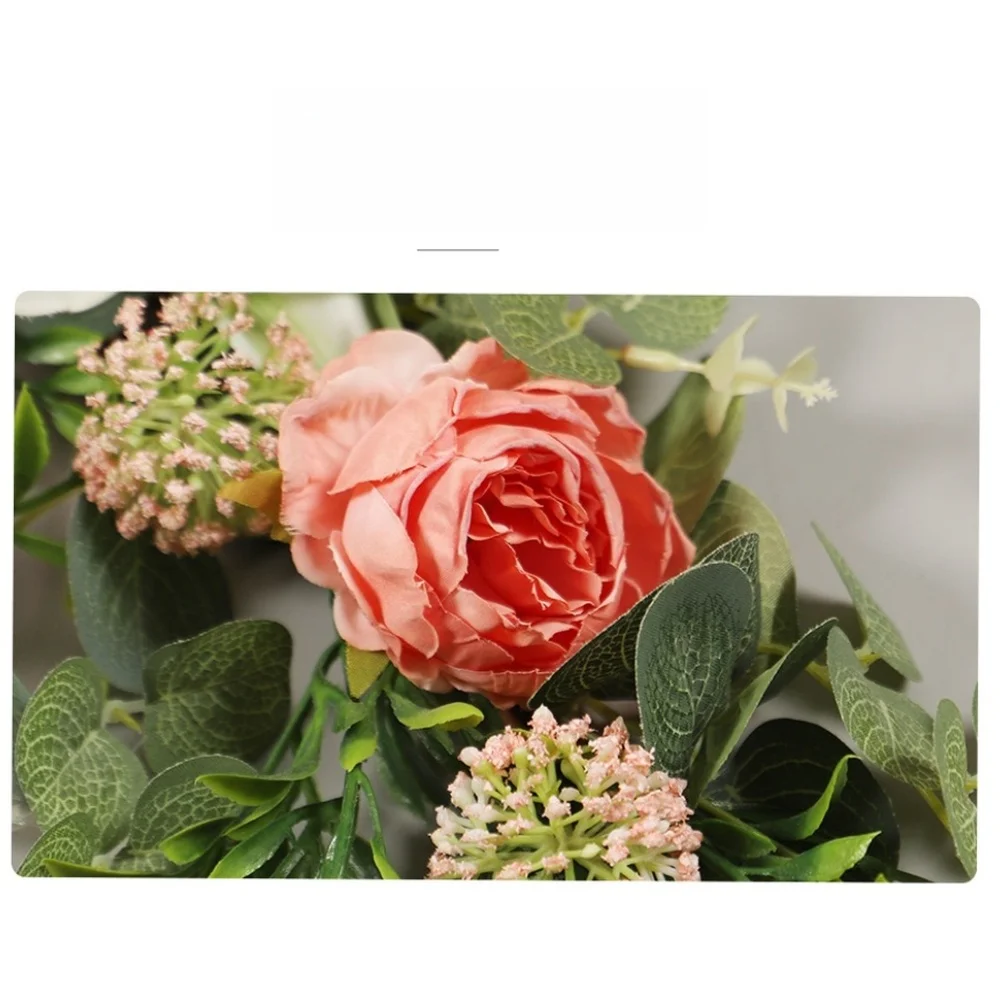 

Искусственный венок из лилий и камелий для двери или стены, для свадеб, вечеринок, украшения дома, 50 см x 25 см, сборка не требуется.