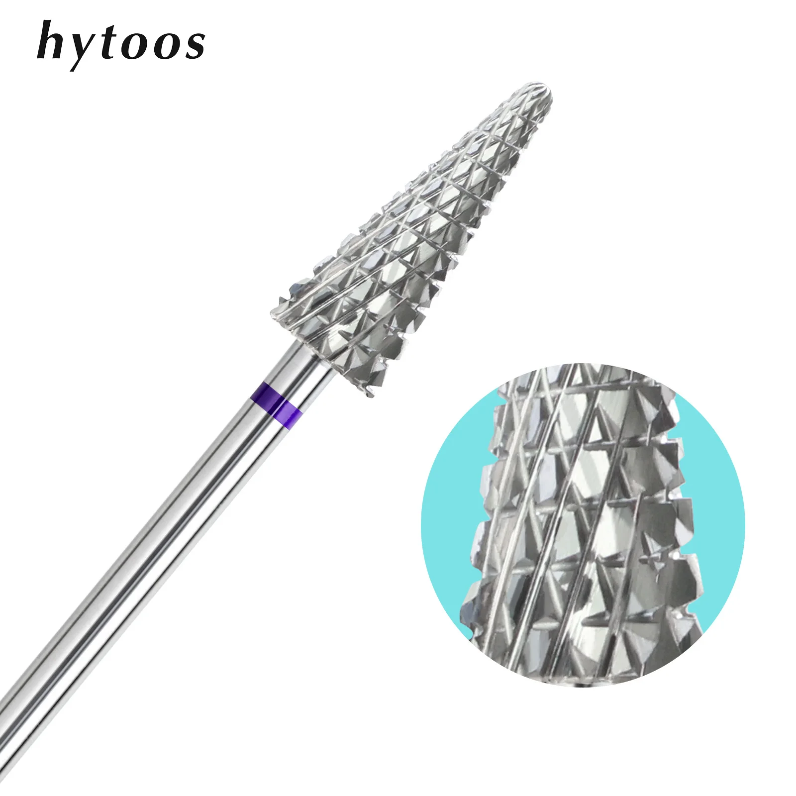 HYTOOS Tree Cone Nail Drill Bits Scales Cross Cut Carbide Bit for Gel & Acrylic Removal Manicure & Pedicure Professional Tools