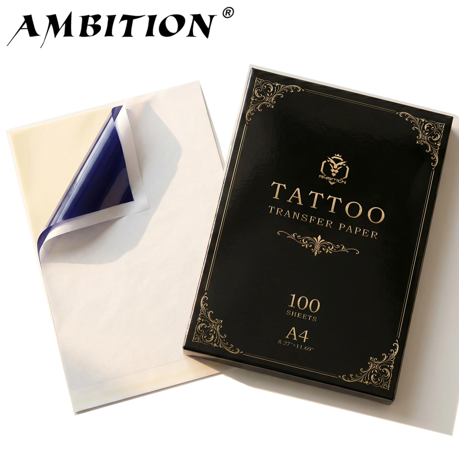 Papier de transfert pour tatouage Ambition de haute qualité, 100 feuilles A4, papier de pochoir pour tatouage, papier thermique pour machine de transfert de tatouage